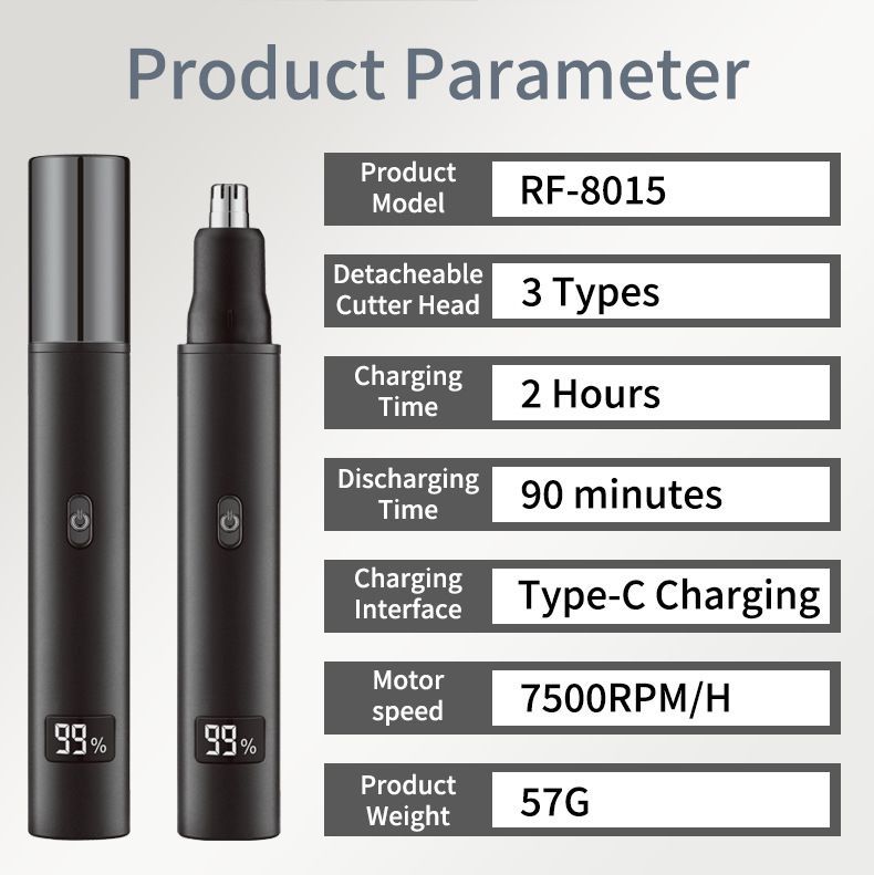 3-in-1 USB Nose Hair Trimmer Kit