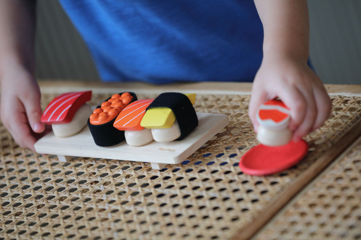 PlanToys Sushi Set — Wooden Pretend Play Food Set