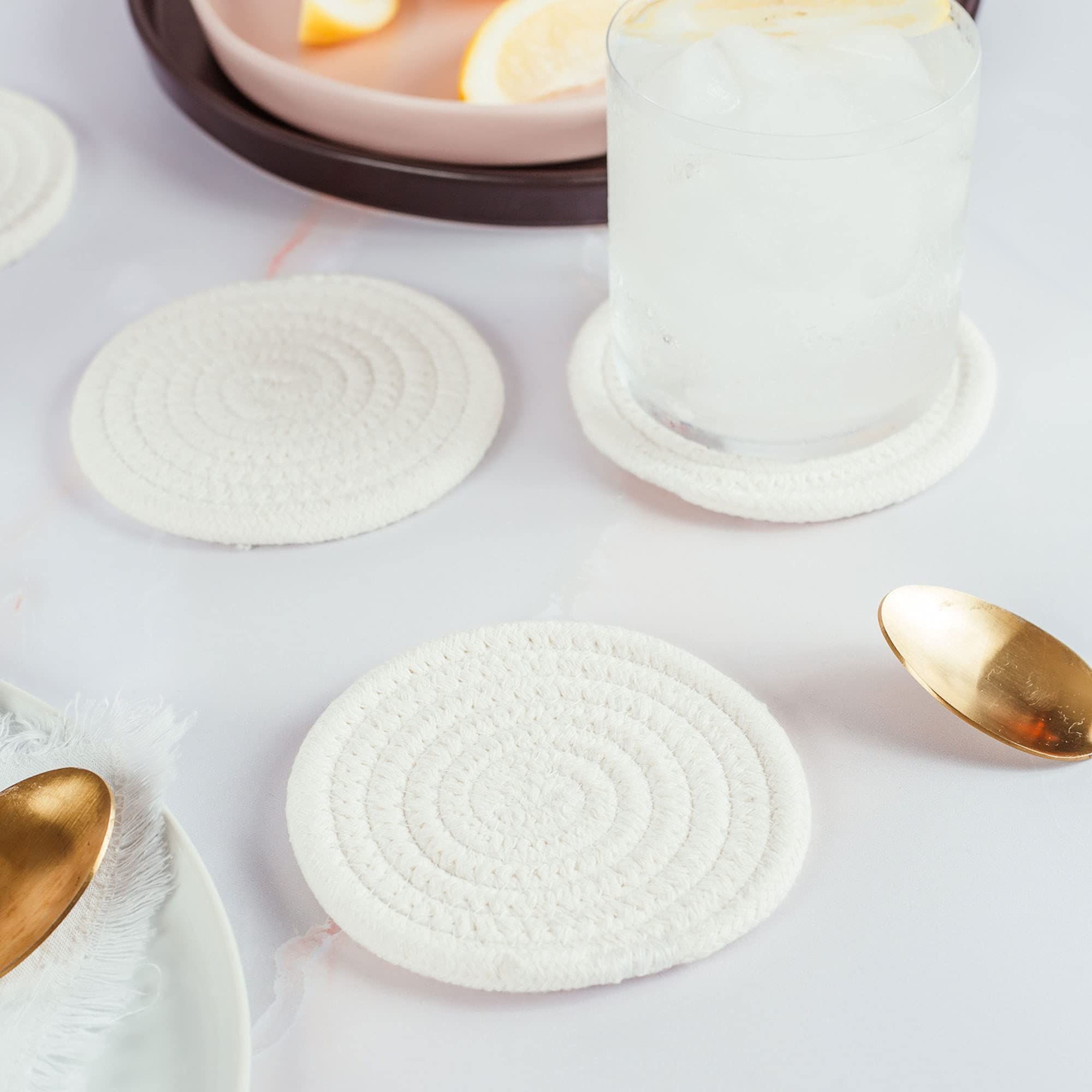 Set of 6 Farmhouse Absorbent Coasters for Coffee Table
