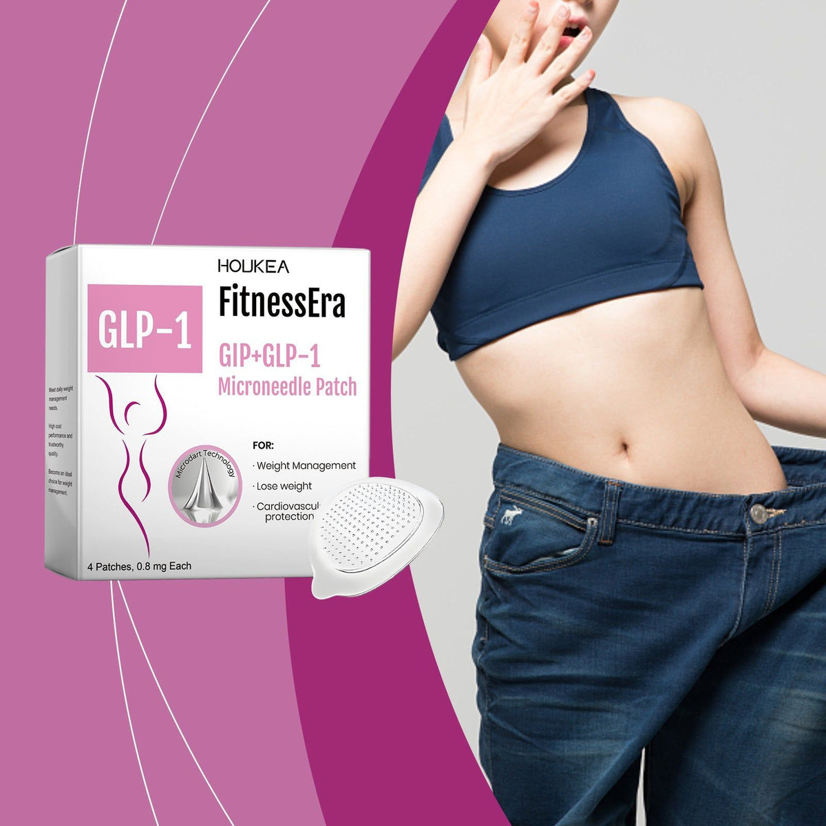 Body Care Patch, Slimming & Toning, Fat Burn, Easy to Use, Portable ,4pcs