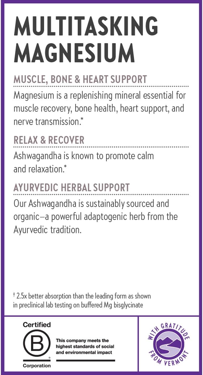 New Chapter Magnesium + Ashwagandha Supplement, 30 Capsules