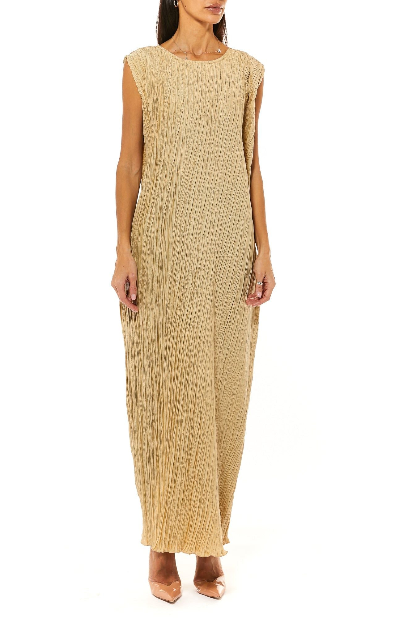 MOiSTREET Beige Crushed Harir Maqsood Under Dress