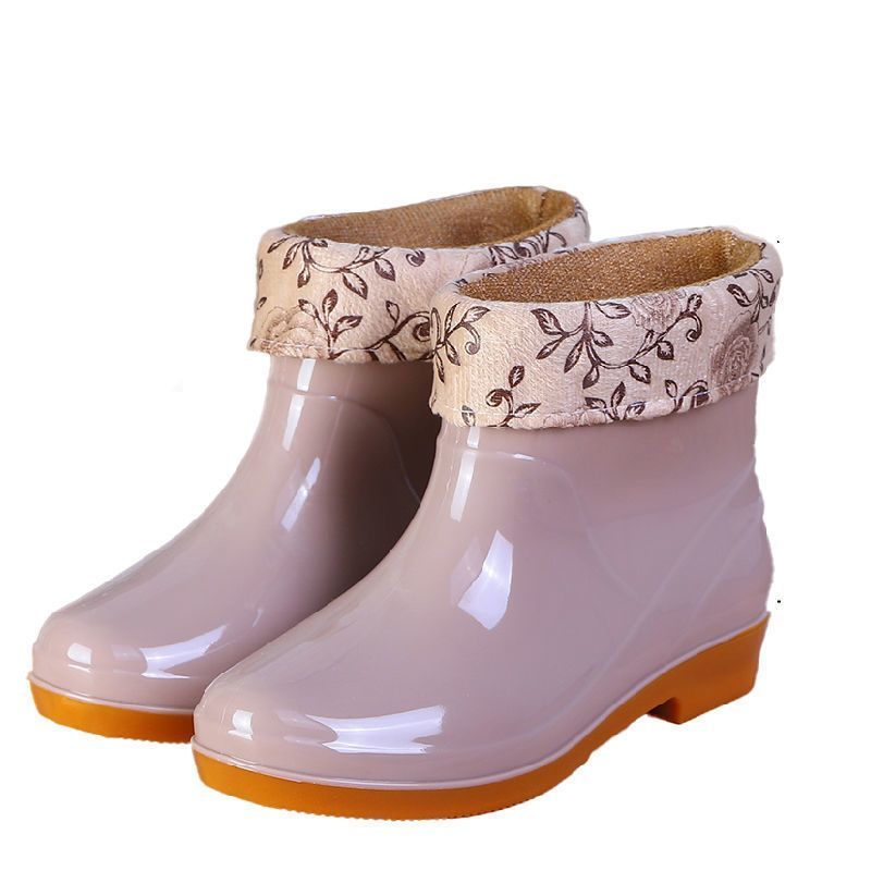 Womens Waterproof Thickened Rubber Rain Boots Non Slip Wear-Resistant Water Boots