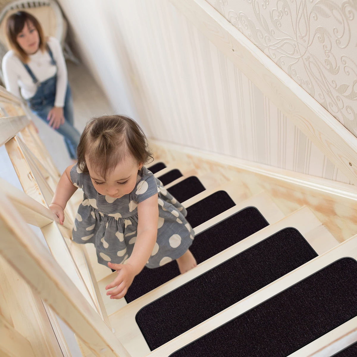 Soft Anti-Skid Rubber Backing Beverly Stair Step Treads
