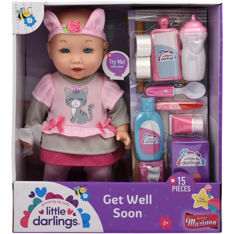 Baby Maziuna Little Darlings Get Well Soon Doll & Playset, 15 Pieces, 2+ Years