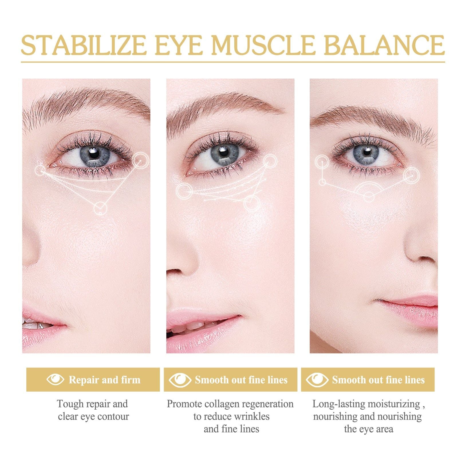24k Gold Eye Mask, Lighten Fine Lines, Tighten Skin, Dark Circles, Anti-Aging, Moisturizing ,5pairs