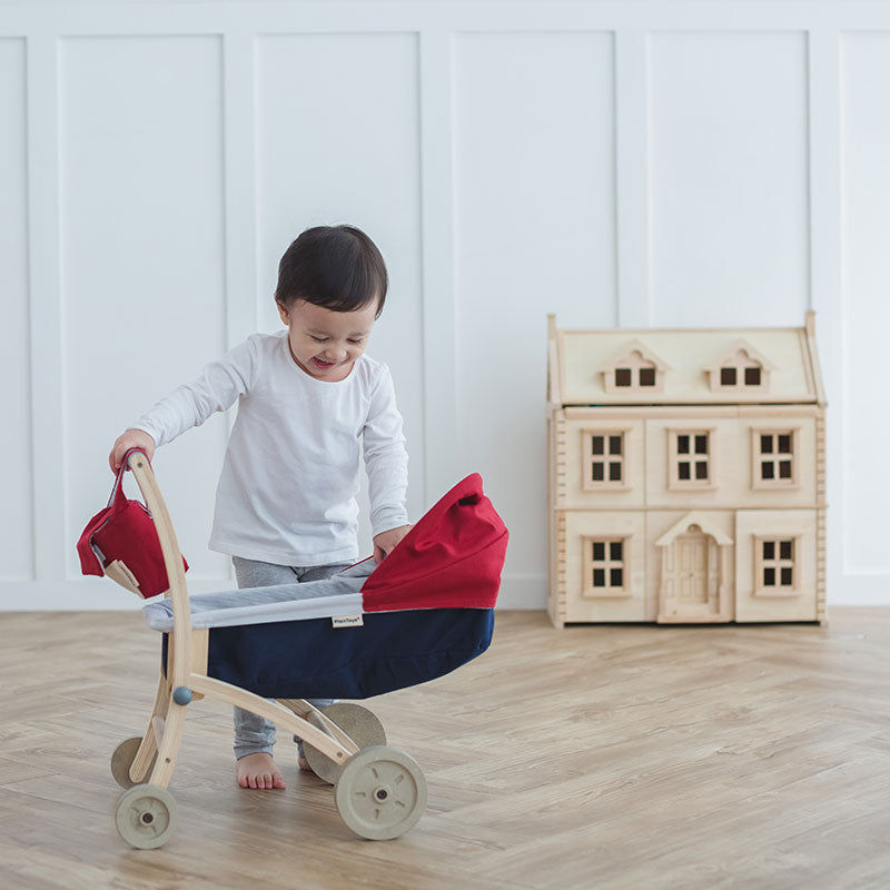 PlanToys Doll Stroller — Wooden Push Toy