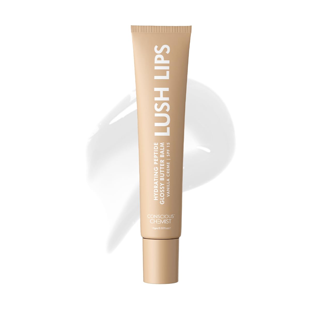 Conscious Chemist Peptide Lip Balm - Lush Lips with SPF15 | 15g | Vanilla Creme
