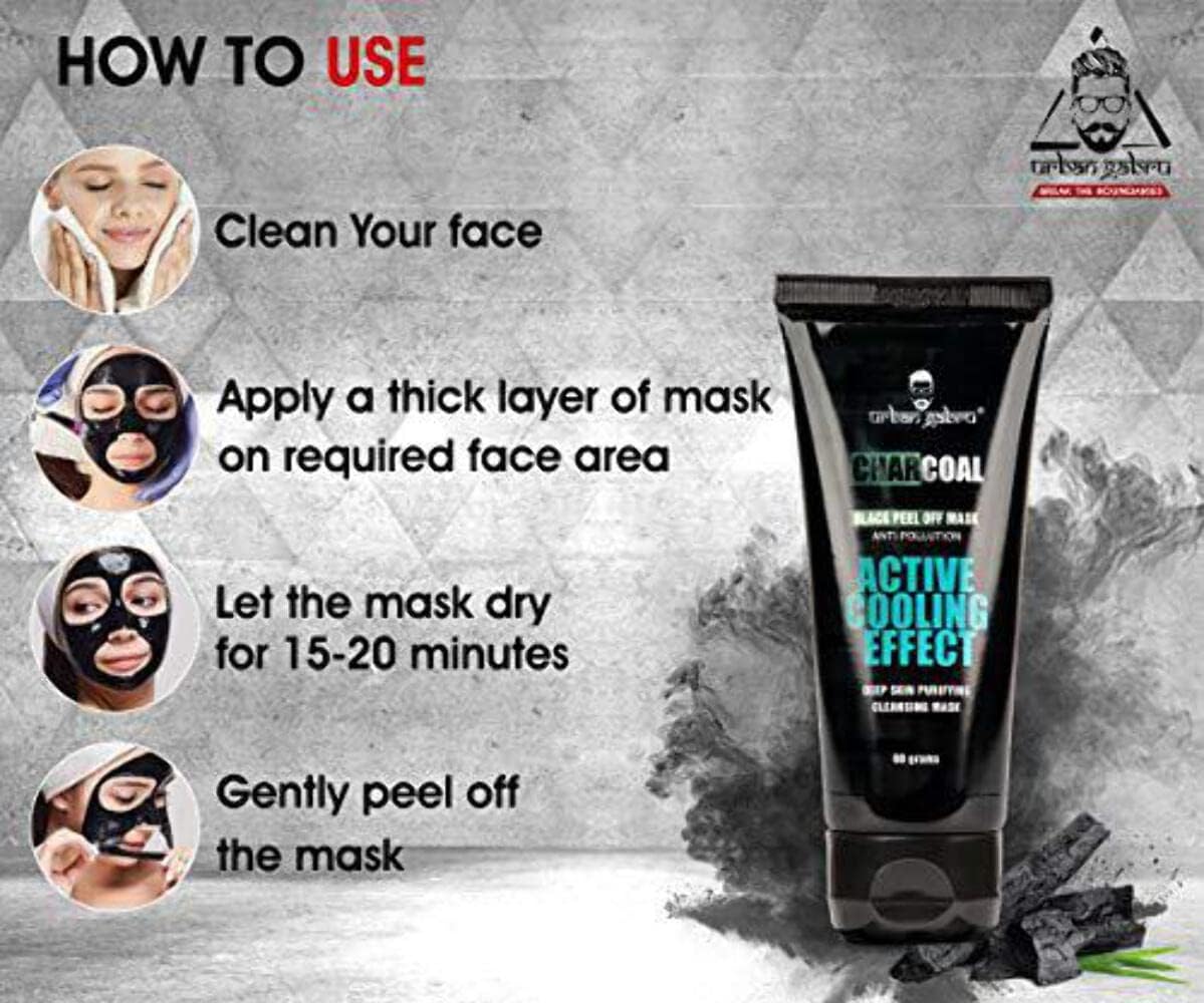 Urban Gabru Charcoal Peel Off Mask for Men & Women 60 gm