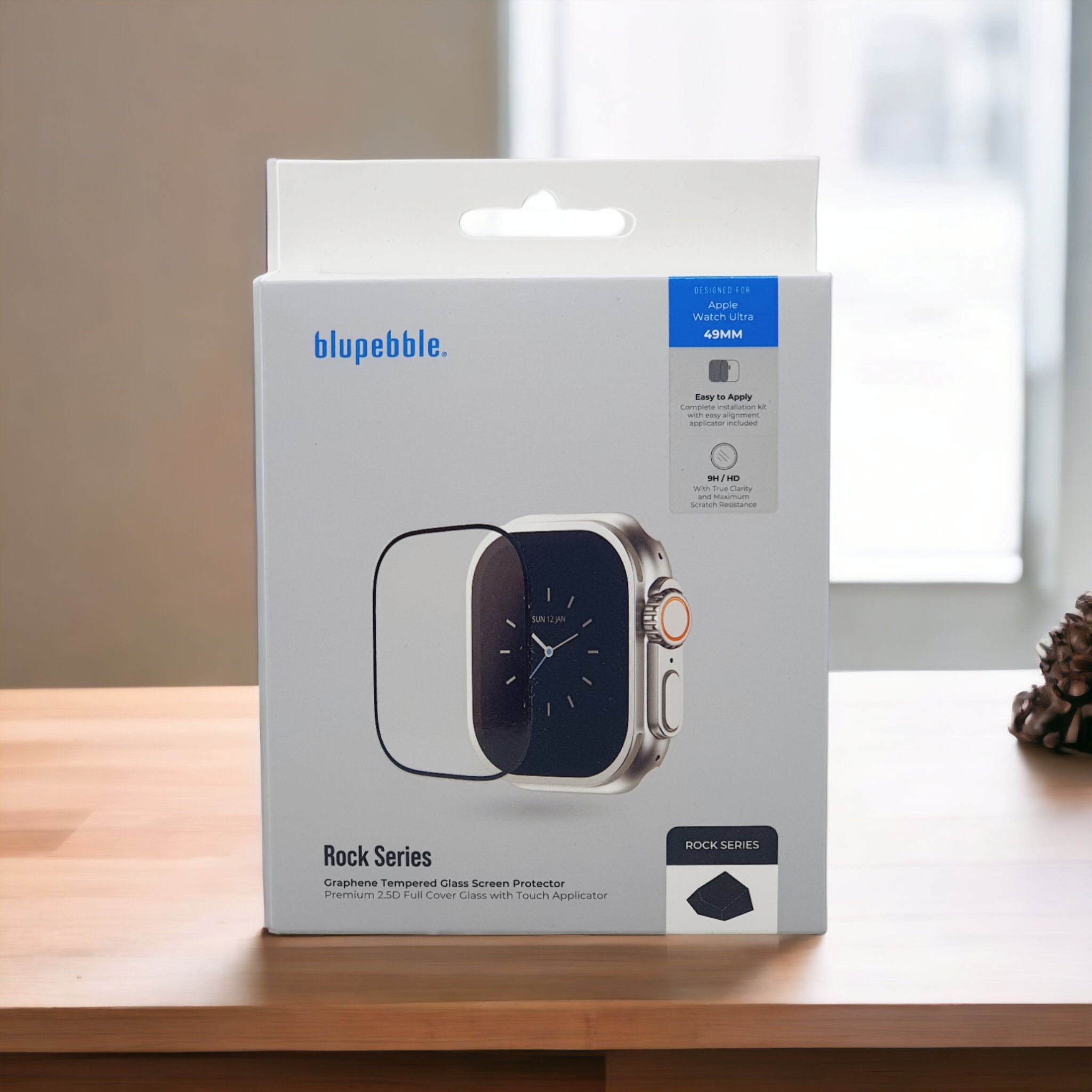 Blupebble Graphene Rock Series Tempered Glass Screen Protector for Apple Watch 49mm