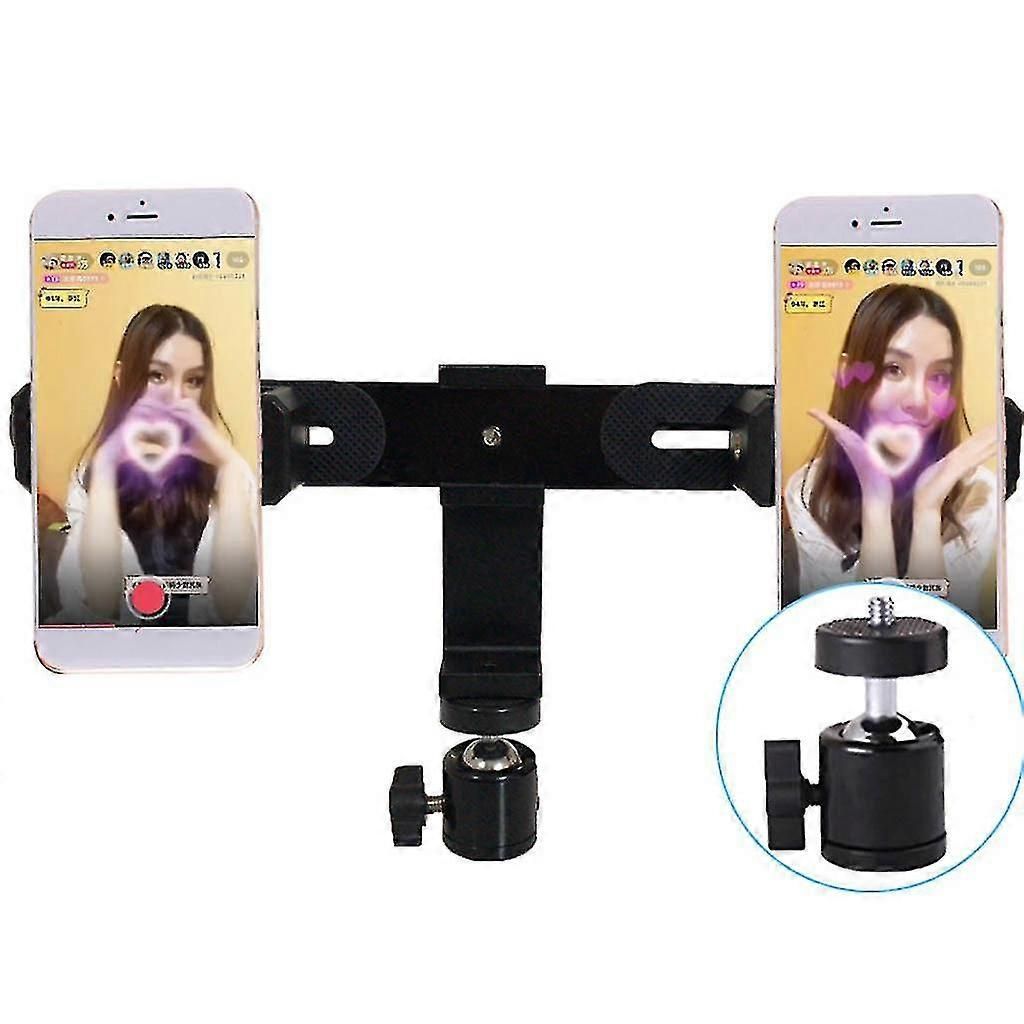 Dual Phone Holder for Selfie Stick Tripod Influencers