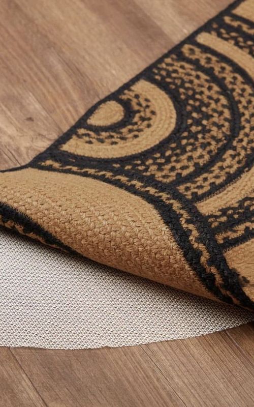 Reversible Braided Doorway Rug Eco-Friendly Half Circle 33" L for All Seasons (Beige/Black)