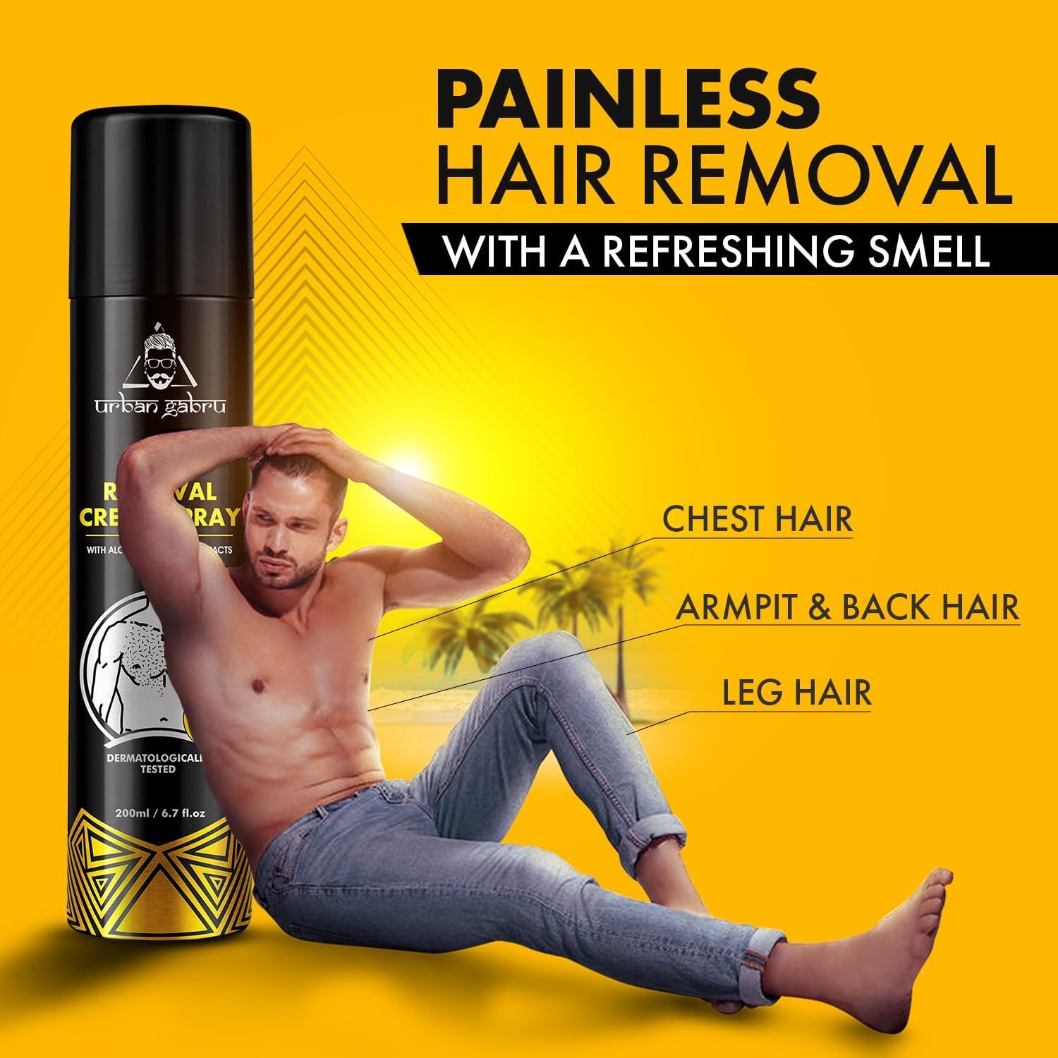 Urban Gabru Hair Removal Spray |body hair removal in 10 minutes 200 ml