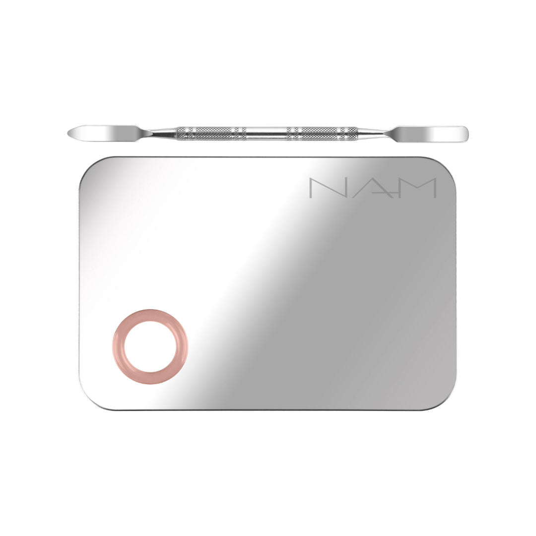 NAM Stainless Steel Mixing Palette With Spatula