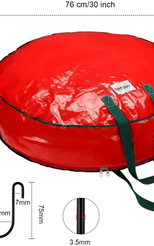 Christmas Wreath Storage Bag Holiday Organizer Wreath Container Box With Handle