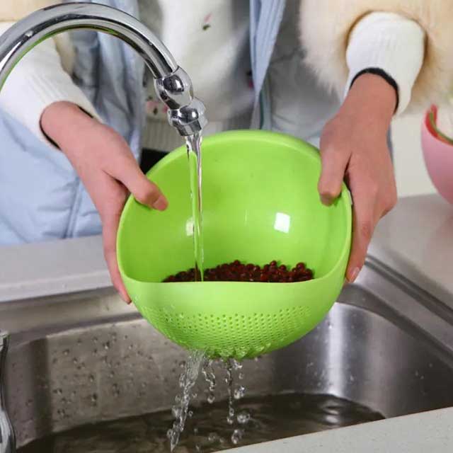 Rice Washing Filter Strainer Basket - Multi-Function Fruit & Vegetable Drainer Bowl for Kitchen Use
