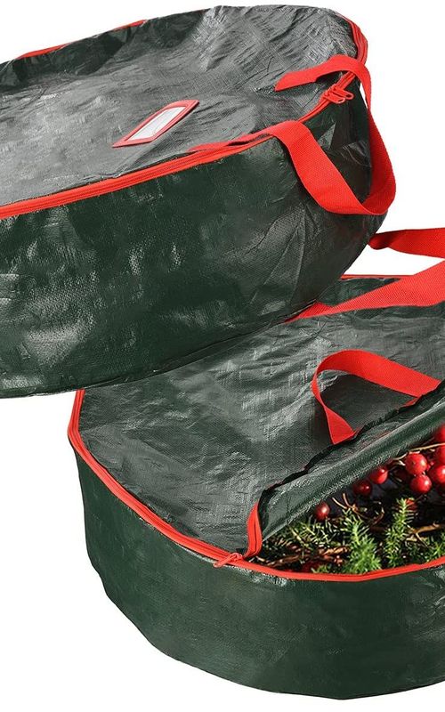 Christmas Wreath Storage Bag Holiday Organizer Wreath Container Box With Handle