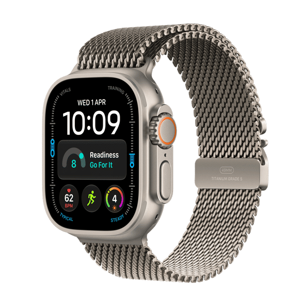 Apple Watch Ultra 4 G+C 49mm Titanium Case with Titanium Milanese Loop - L