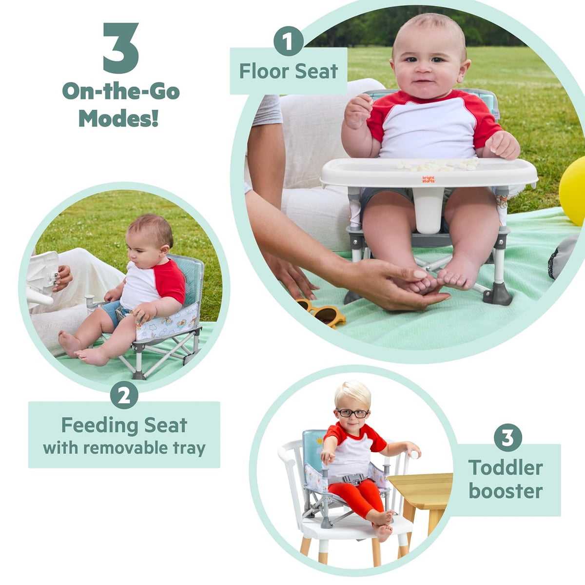 Bright Starts Disney Baby Winnie the Pooh Pop �N Sit Portable 3-in-1 Booster Seat (12.7 x 38.1cm), 6Months - 3years