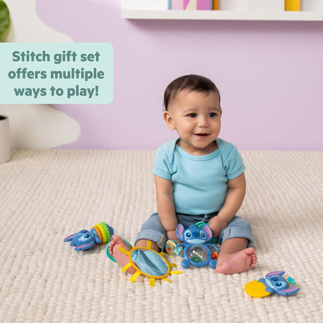 Bright Starts Disney Lilo & Stitch Baby Stitch Tropical Treasures Gift Set, 0M+