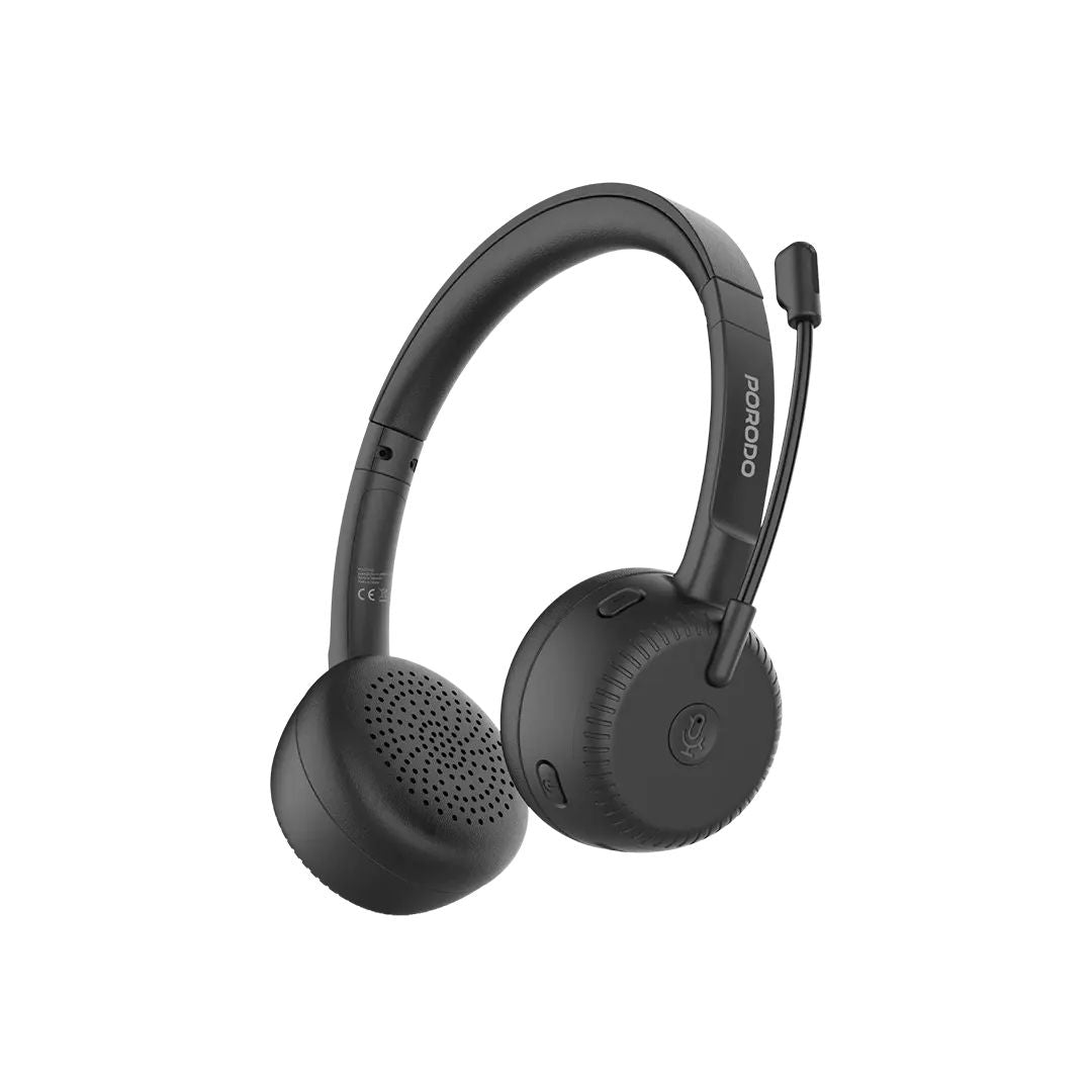 Porodo Office Wireless Bluetooth Headset, Black