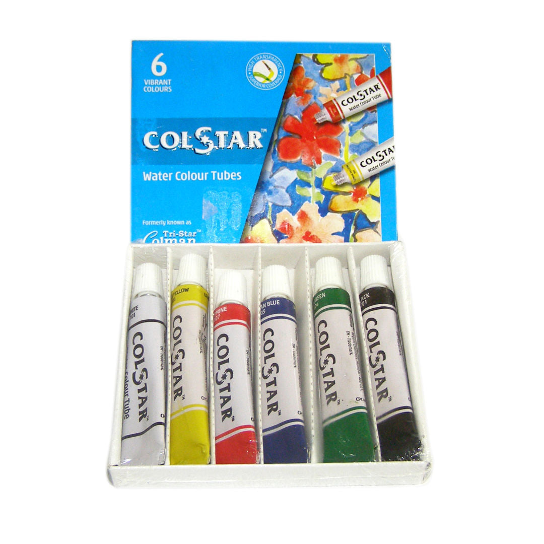 Colstar Water Colours Paint Tubes, 6x30ml