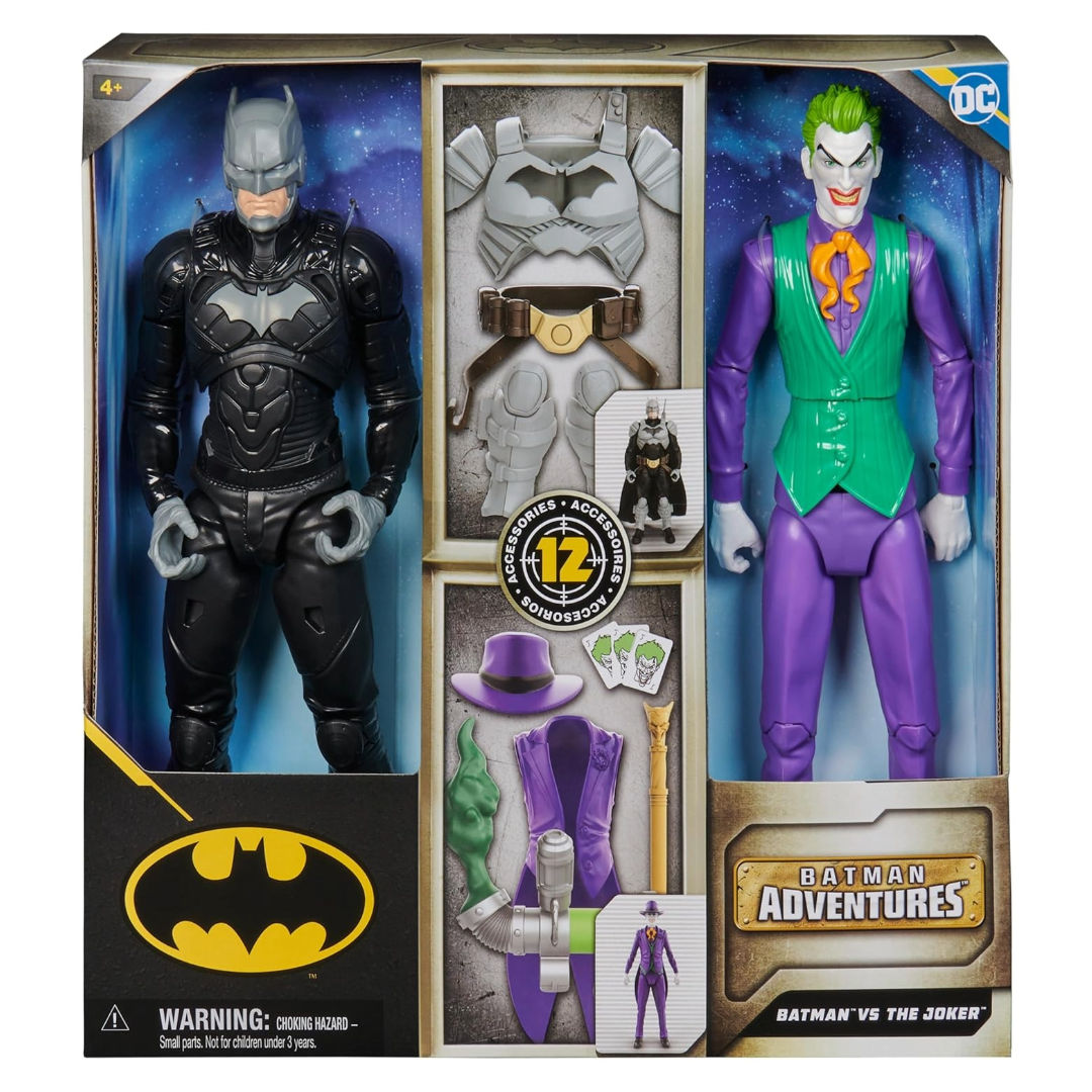 DC Batman Adventures Batman vs The Joker Figure with Accessories, 12 Pieces, For Age 4+ Years