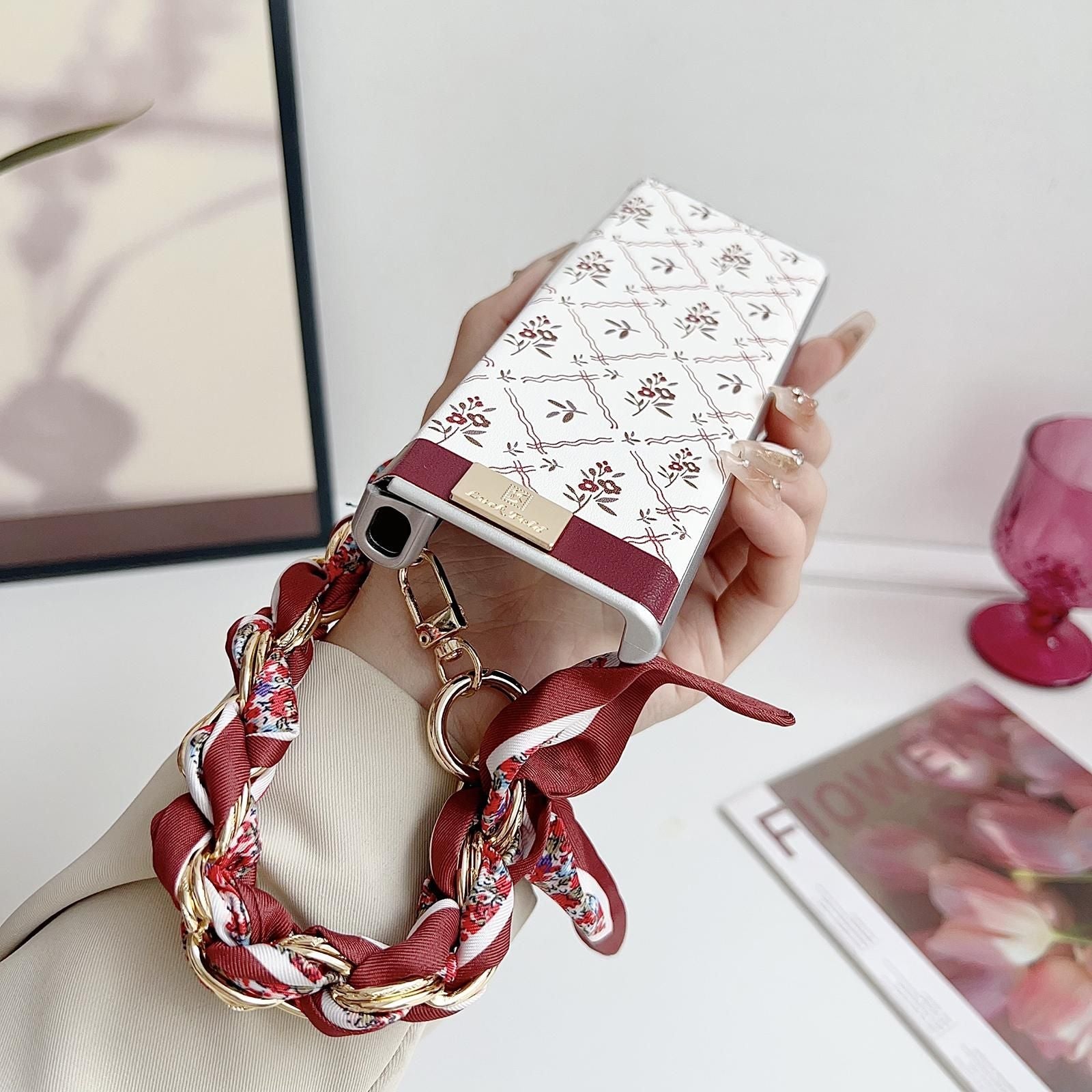 Luck Flower Pattern Strap Case For Huawei Mate Xs 2
