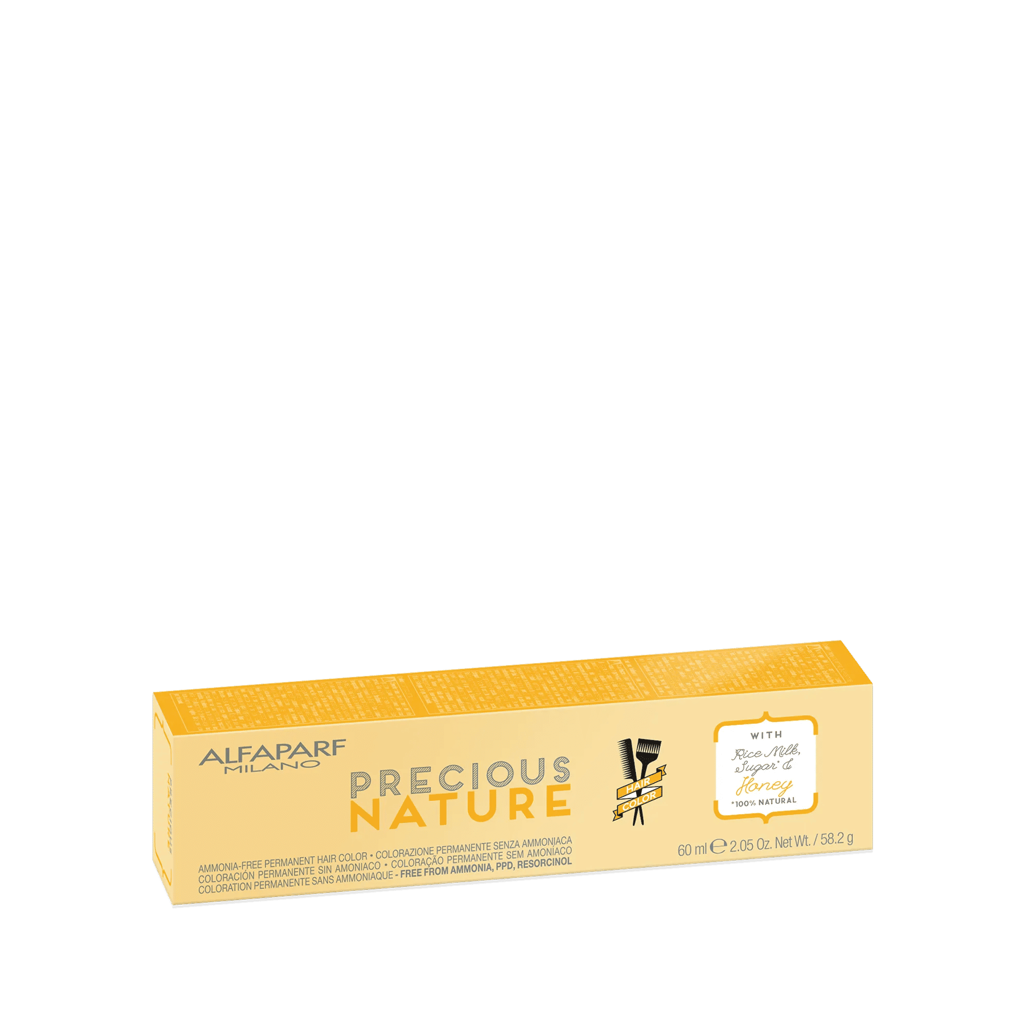 Alfaparf Precious Nature Permanent cosmetic color free from ammonia, PPD and resorcinol - Blondes - 7.13 Medium Ash Golden Blonde