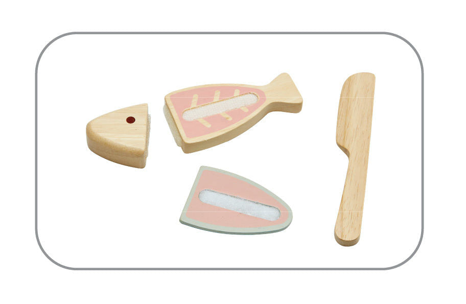 PlanToys Seafood Platter — Wooden Pretend Play Food Set