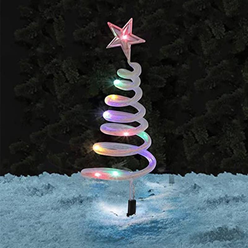 4pcs Solar LED Christmas Tree Decoration Garden Fairy Lights Waterproof Pathway Lamp