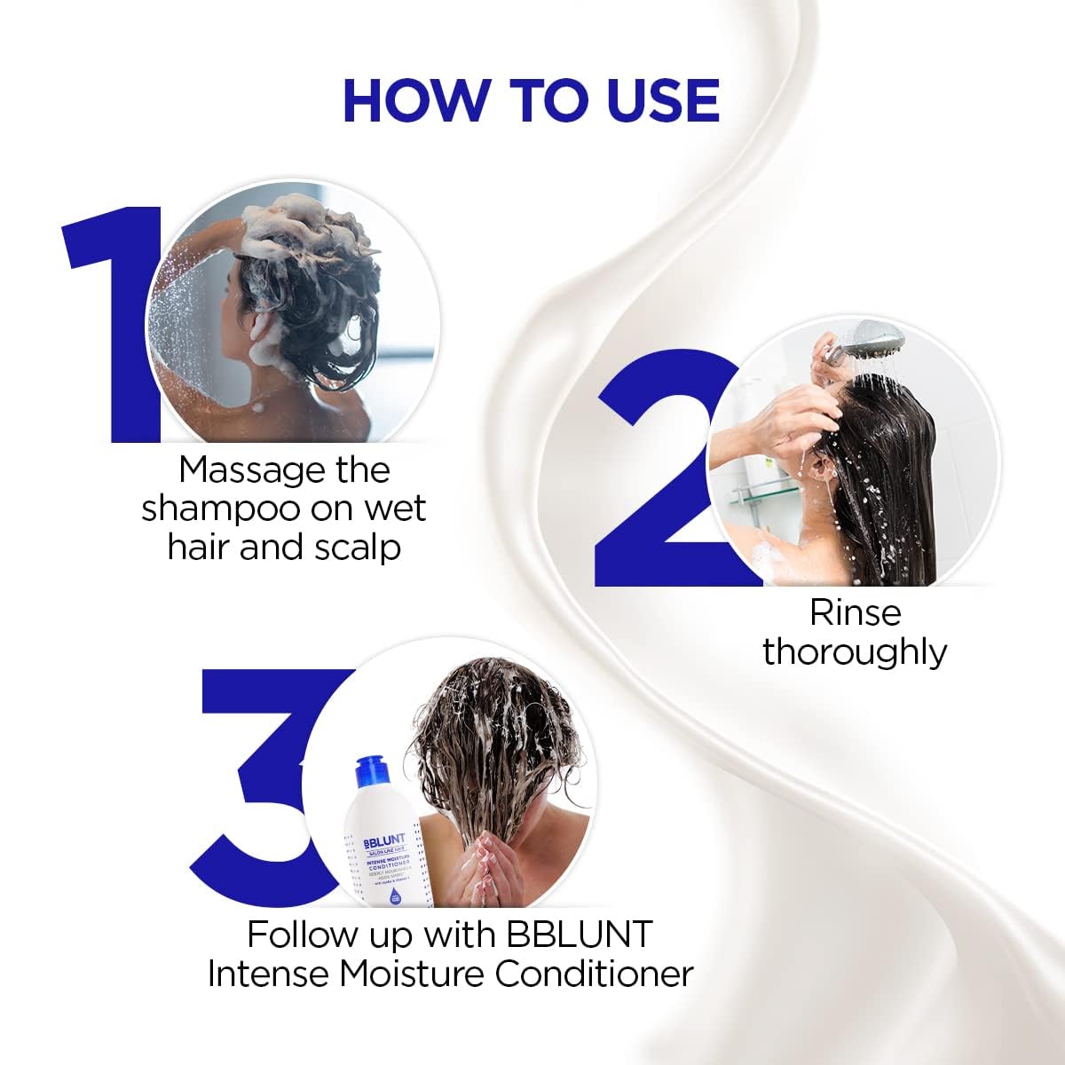 BBLUNT Intense Moisture Shampoo with Jojoba and Vitamin E for Dry & Frizzy Hair - 300 ml