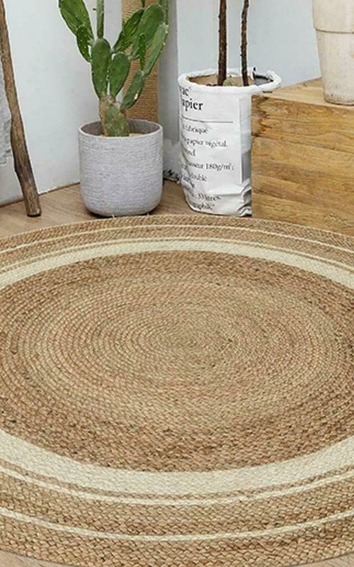AIESY® Beautiful Handwoven Jute Reversible Carpet for Room