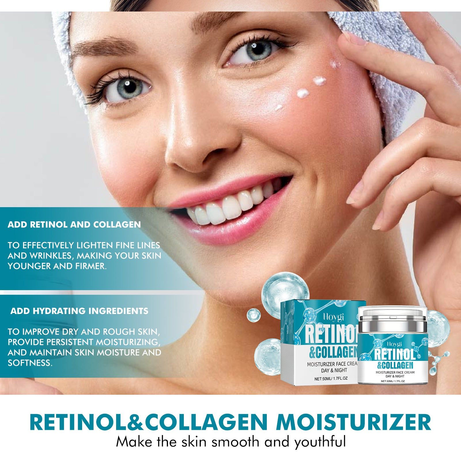 Revitalize Your Skin with Retinol Collagen Moisturizer, Firming Anti-Aging Cream ,50ml