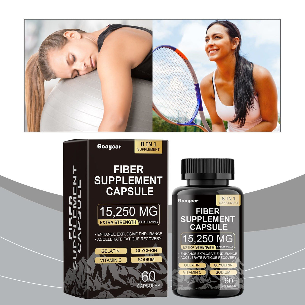 Boost Your Body Care, All-In-One Fiber & Supplement Capsules for Energy & Healing ,60 capsules