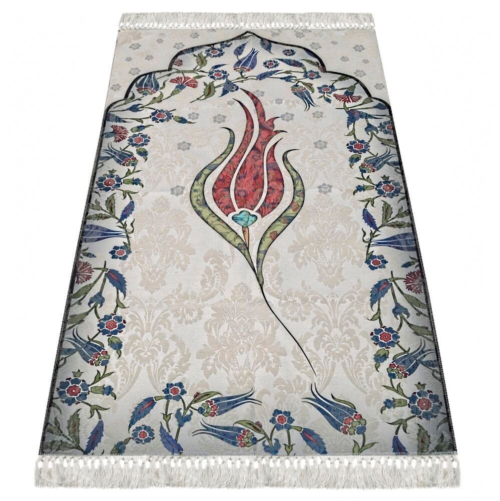 Gift Velvet-Covered Koran, Prayer Rug, Pearl Rosary, Acetate Boxed Set (26×23cm)