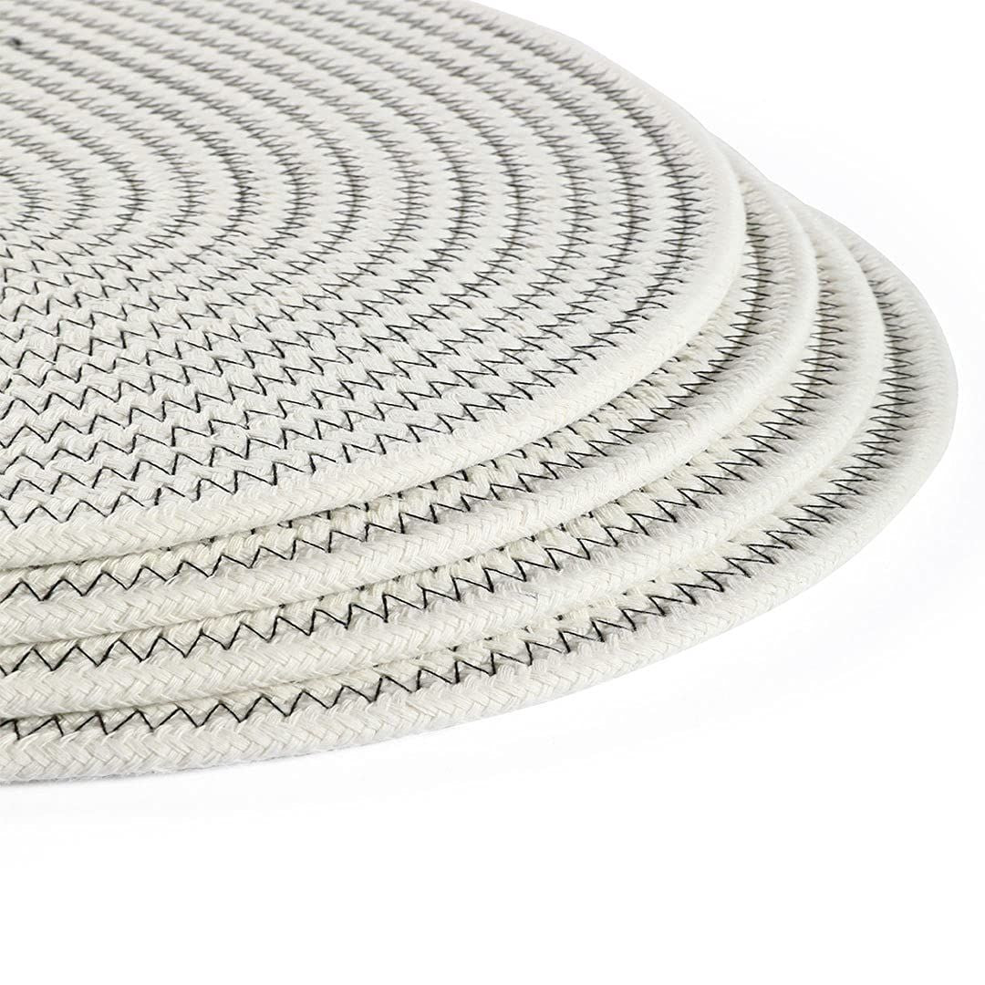 Set of 4 Heat Resistant Braided Oval Cloth Placemats for Kitchen