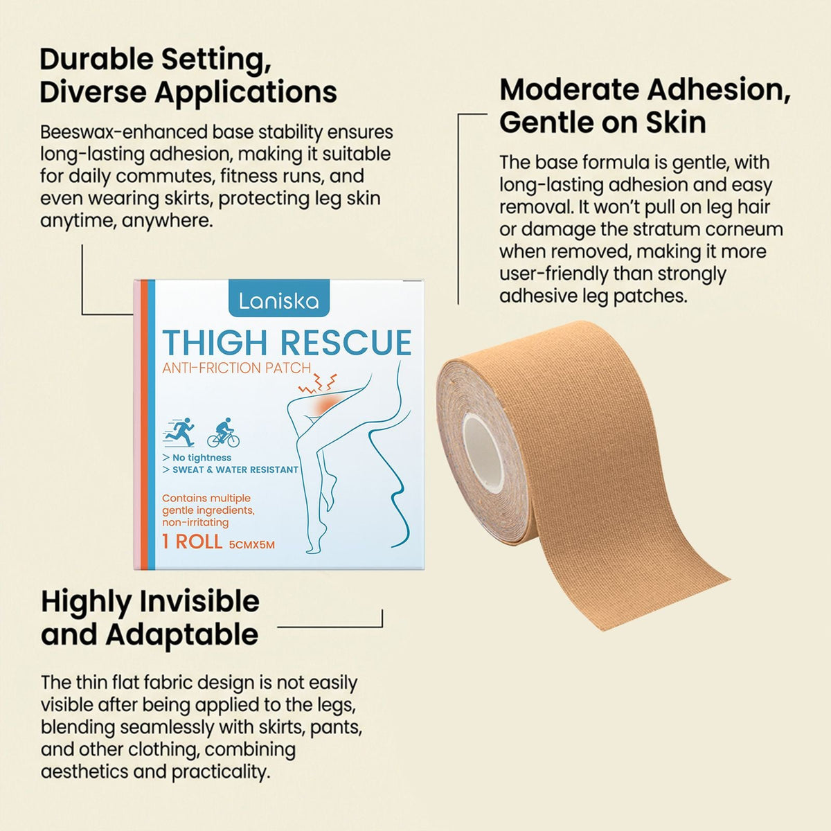 Anti-Chafing Leg Tape Roll Friction Protection