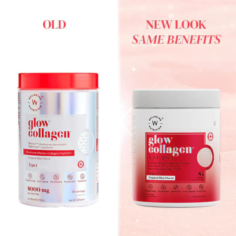 Wellbeing Nutrition Glow Korean Marine Collagen Peptides, 250 gms