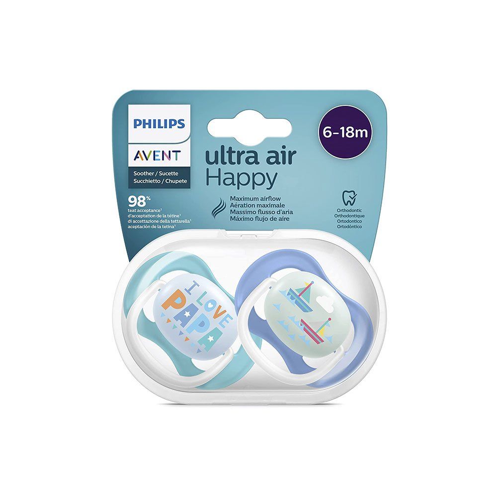 Avent - Ultra Soft Soother 6-18M - Pack of 2 - Blue