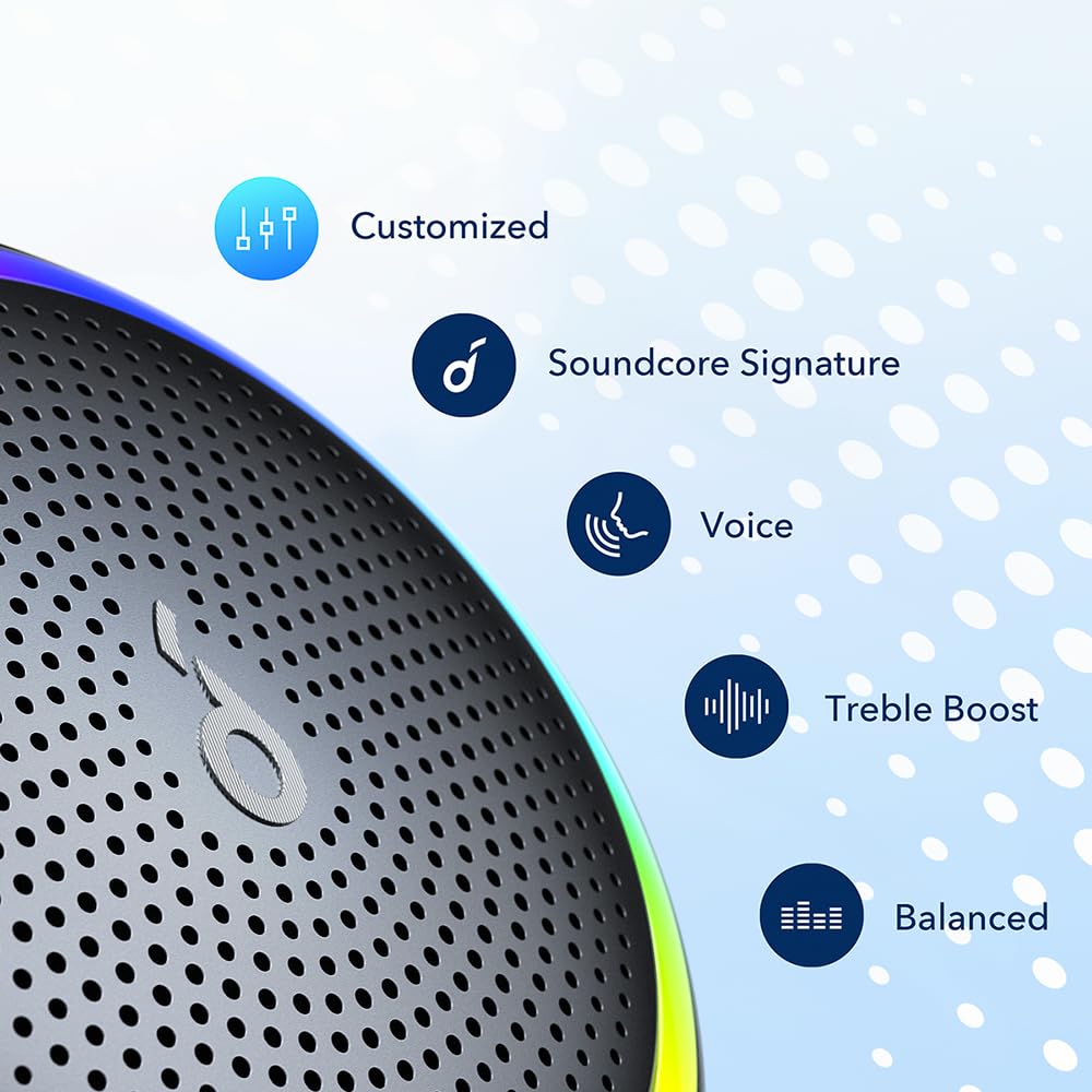 Anker Soundcore Mini 3 Pro Portable Bluetooth Speaker, 360° Sound, LED Lights, IPX7, 15H Playtime, Black