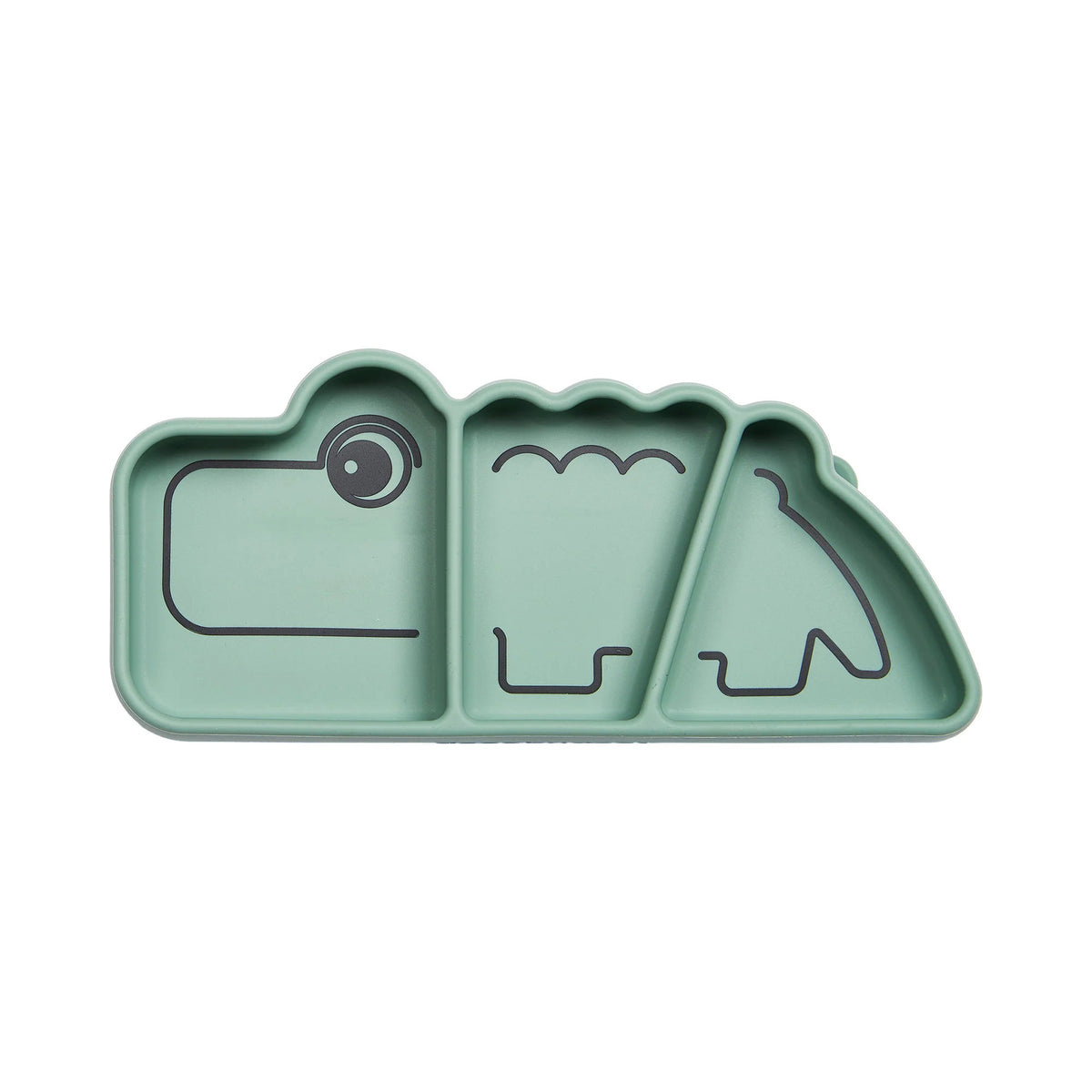 Done By Deer Silicone Stick&Stay Snack Plate Croco Green