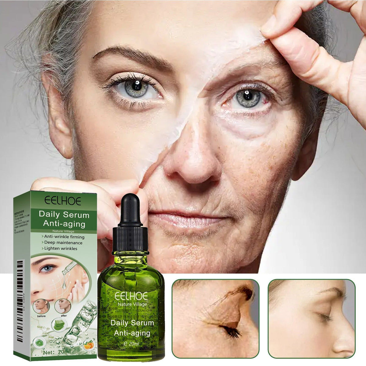 Deep Anti-Wrinkle Serum, Moisturize, Soften Fine Lines, Firm & Brighten Skin ,20ml