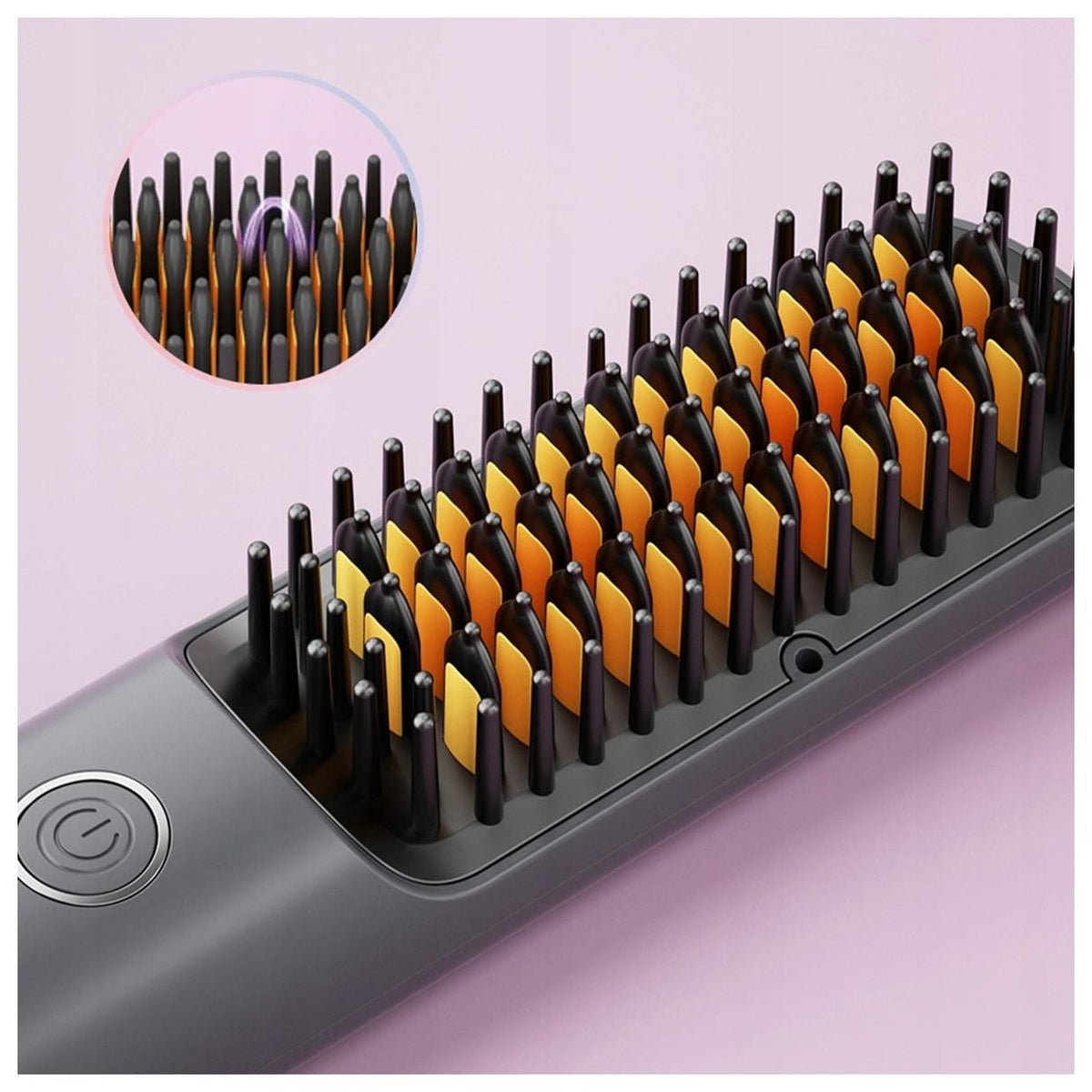 ENCHEN H6 Cordless Hair Straightener Brush, 2-in-1 Ionic Styling Comb, Ceramic Heating, USB-C Rechargeable