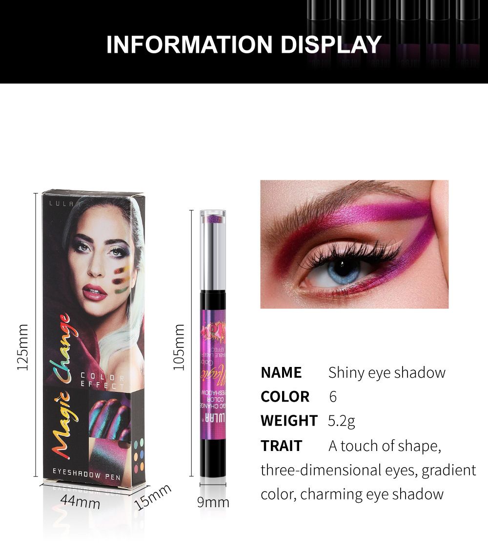 Colorful Pearlescent Eyeshadow Stick Gradient Sequins Metallic Shiny Eyeshadow