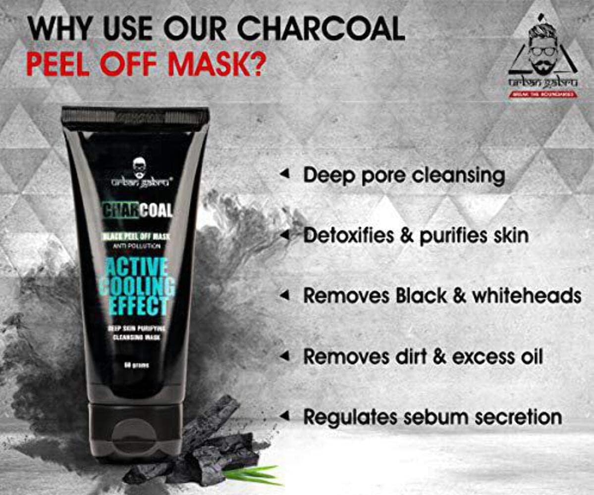 Urban Gabru Charcoal Peel Off Mask for Men & Women 60 gm