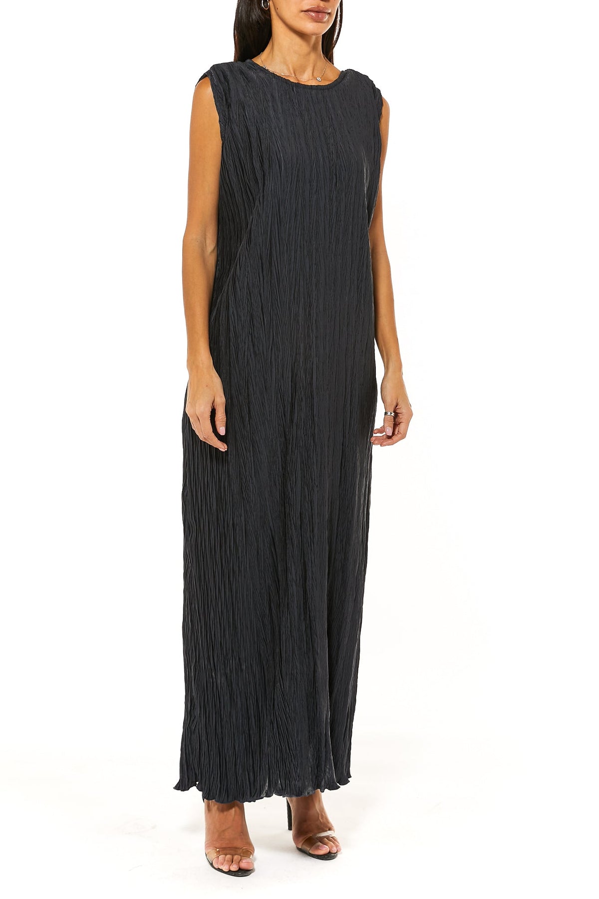 Black Harir Maqsood Crushed Design Under Dress