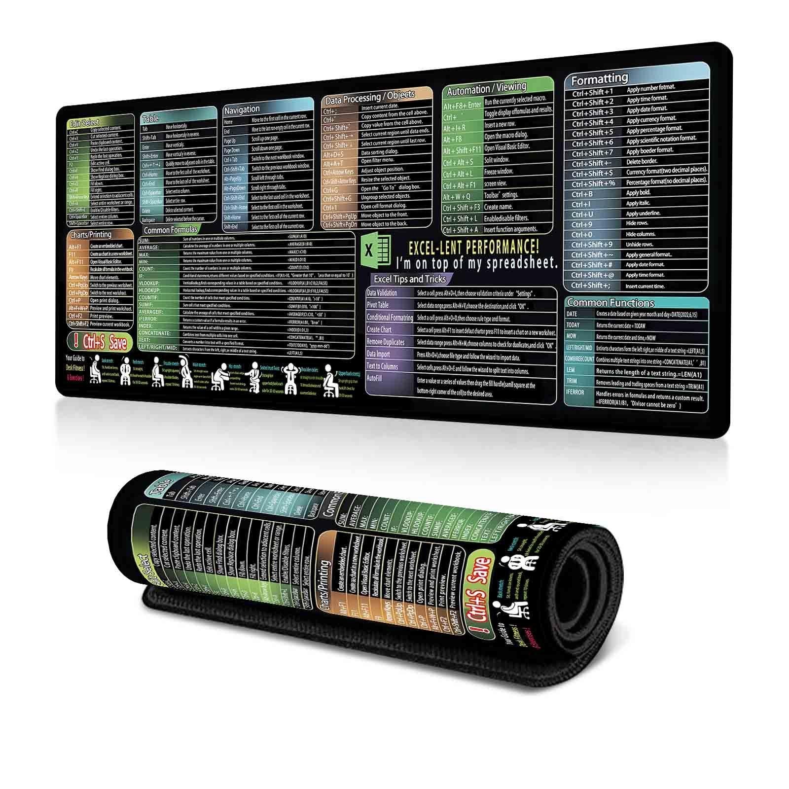 Keyboard Shortcut Desk Mat Mouse Pad 300x700x3mm