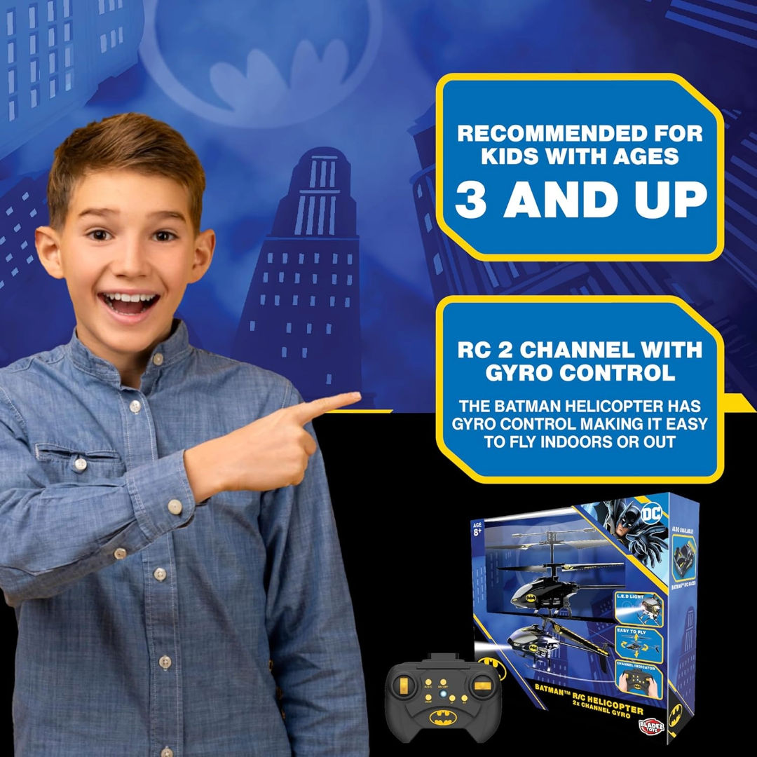 Bladez Toyz DC Batman Batman 2 Channel Gyro RC Helicopter Black, 8+ years