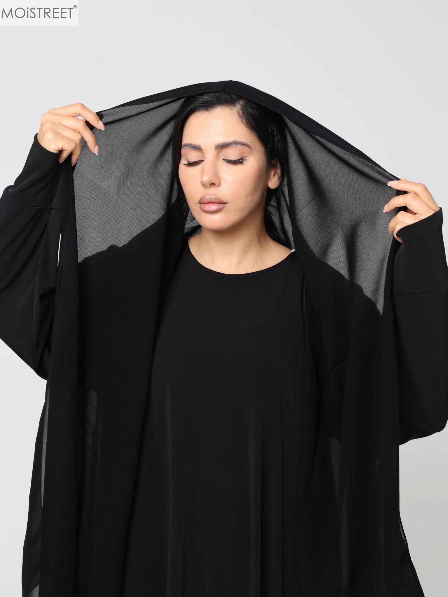 MOiSTREET Black Hijab Chiffon